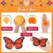 Day of the Dead Decors - 50 Pcs Marigold Flowers, 12 Artificial Butterflies, 500 Orange Flower Petals